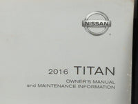 2016 Nissan Titan Owners Manual Book Guide OEM Used Auto Parts - Oemusedautoparts1.com