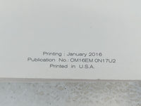 2016 Nissan Versa Owners Manual Book Guide P/N:OM16EM 0N17U2 OEM Used Auto Parts - Oemusedautoparts1.com