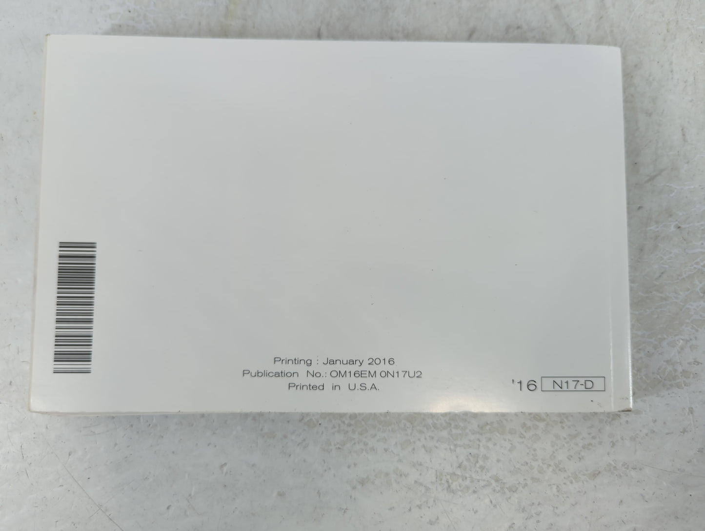 2016 Nissan Versa Owners Manual Book Guide P/N:OM16EM 0N17U2 OEM Used Auto Parts - Oemusedautoparts1.com