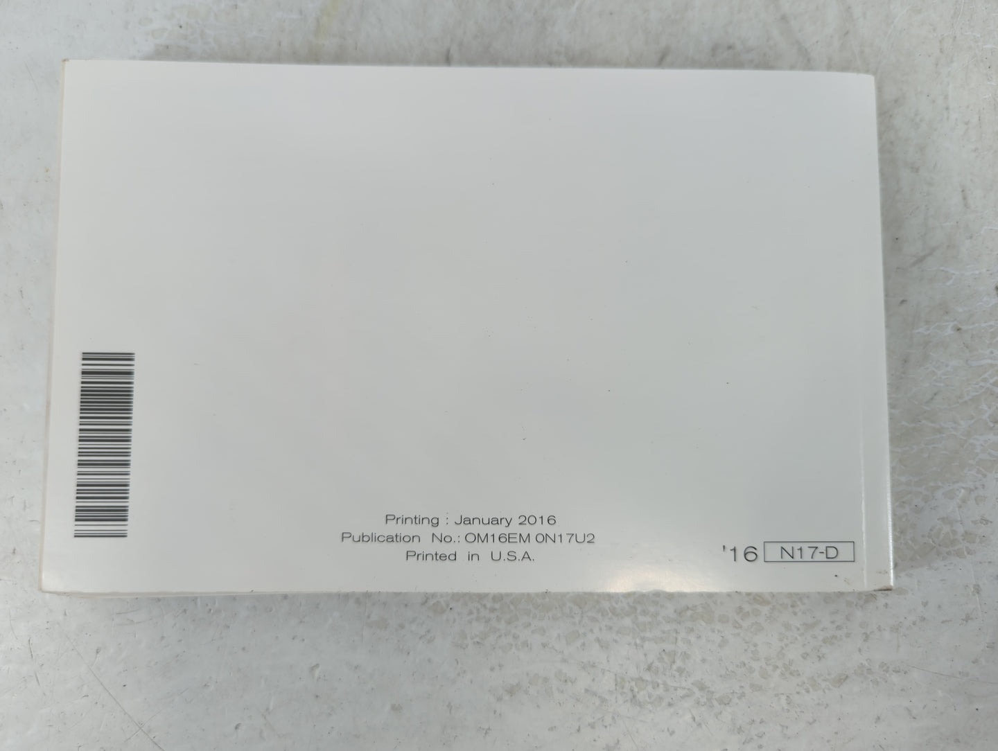 2016 Nissan Versa Owners Manual Book Guide P/N:OM16EM 0N17U2 OEM Used Auto Parts - Oemusedautoparts1.com