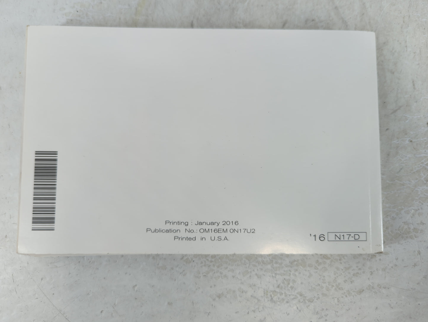 2016 Nissan Versa Owners Manual Book Guide P/N:OM16EM 0N17U2 OEM Used Auto Parts - Oemusedautoparts1.com