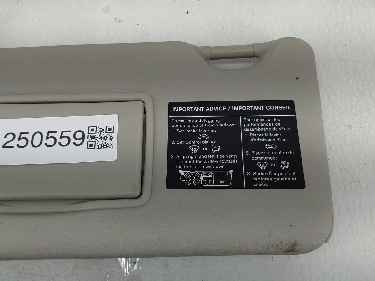 2016-2019 Nissan Versa Sun Visor Shade Replacement Passenger Right Mirror Fits Fits 2015 2016 2017 2018 2019 OEM Used Auto P