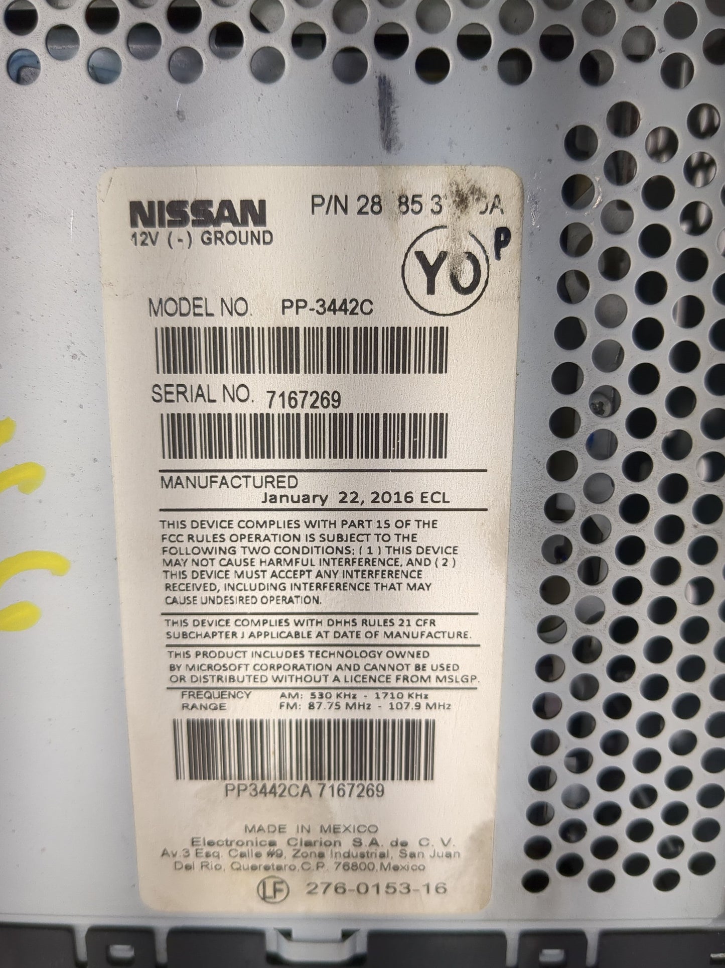 2014-2019 Nissan Versa Radio AM FM Cd Player Receiver Replacement P/N:28185-3VY0A Fits Fits 2014 2015 2016 2017 2018 2019 OE