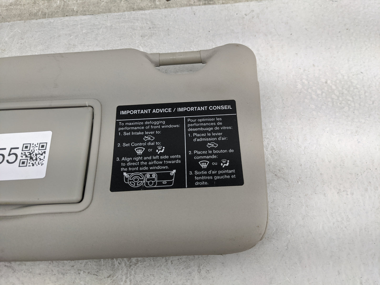 2016-2019 Nissan Versa Sun Visor Shade Replacement Driver Left Mirror Fits Fits 2015 2016 2017 2018 2019 OEM Used Auto Parts
