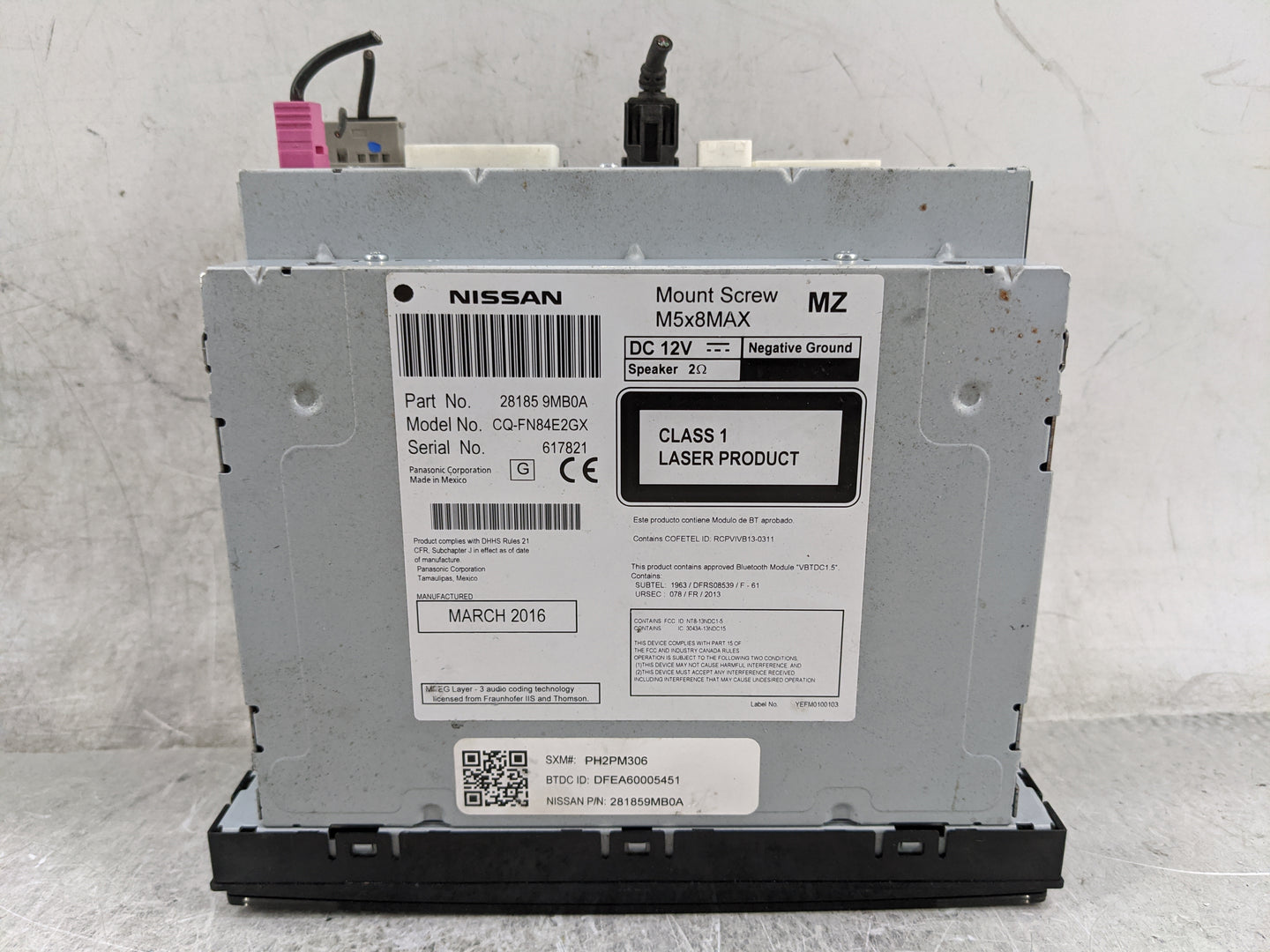 2015-2016 Nissan Versa Radio AM FM Cd Player Receiver Replacement P/N:281859MB0A CQ-FN84E2GX, 28185 9MB0A Fits Fits 2015 201