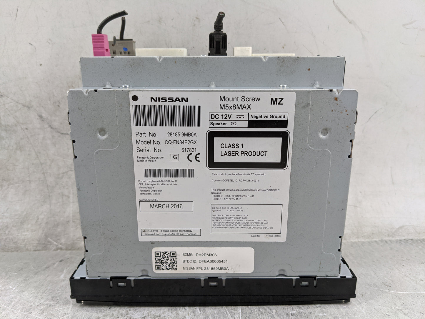 2015-2016 Nissan Versa Radio AM FM Cd Player Receiver Replacement P/N:281859MB0A CQ-FN84E2GX, 28185 9MB0A Fits Fits 2015 201