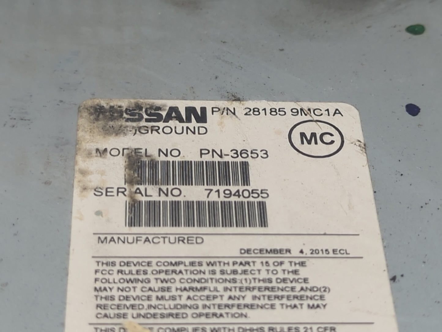 2014-2019 Nissan Versa Radio AM FM Cd Player Receiver Replacement P/N:281859MC1A PN-3653 Fits Fits 2014 2015 2016 2017 2018 