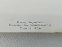2016 Nissan Versa Owners Manual Book Guide OEM Used Auto Parts - Oemusedautoparts1.com