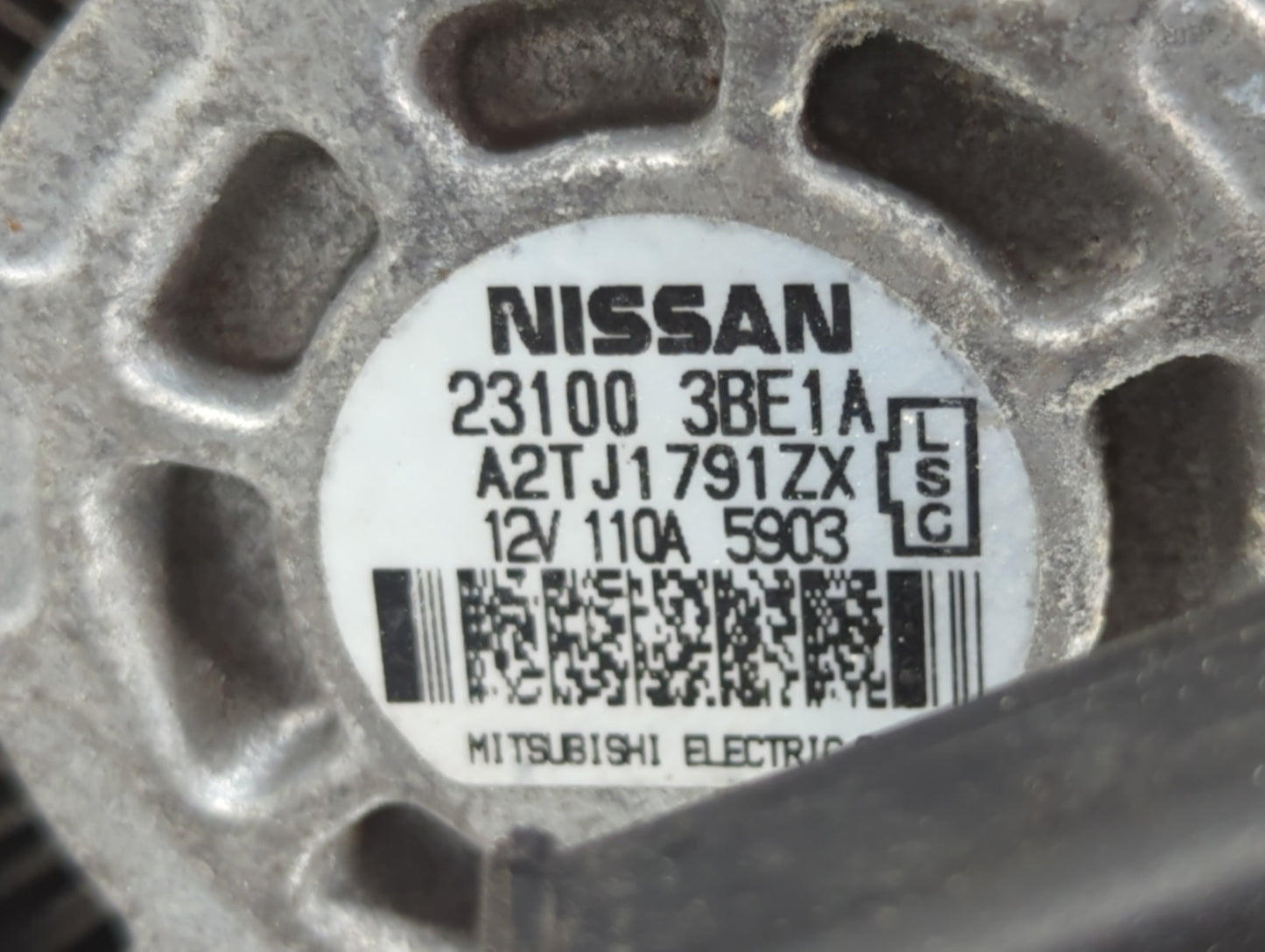 2012-2019 Nissan Versa Alternator Replacement Generator Charging Assembly Engine OEM P/N:23100 3BE1A Fits OEM Used Auto Part