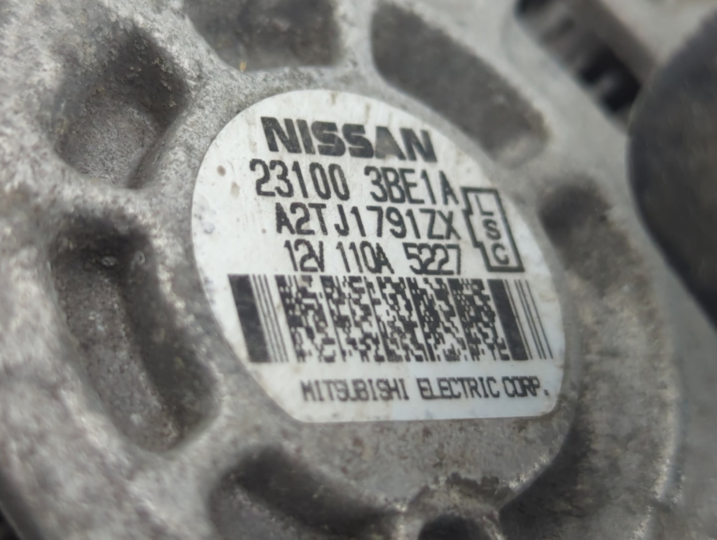 2012-2019 Nissan Versa Alternator Replacement Generator Charging Assembly Engine OEM P/N:23100 3BE1A Fits OEM Used Auto Part