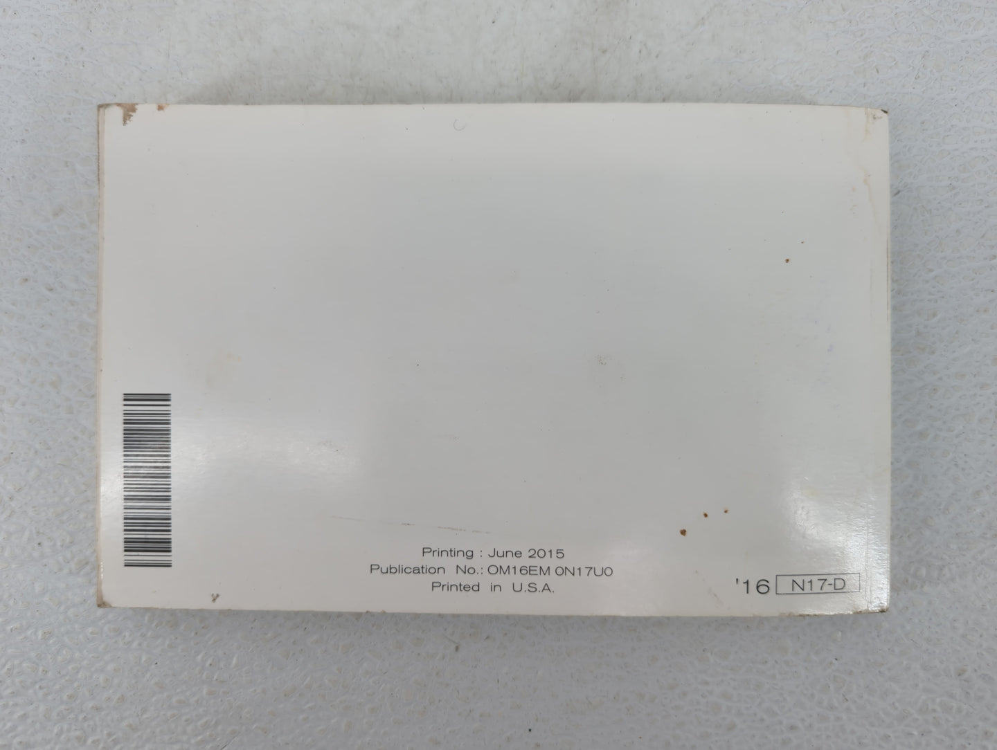 2016 Nissan Versa Owners Manual Book Guide P/N:OM16EM ON17U0 OEM Used Auto Parts - Oemusedautoparts1.com