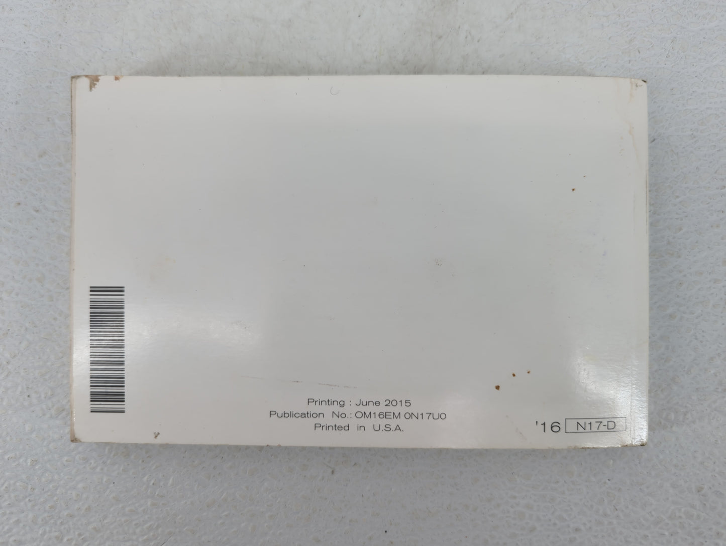 2016 Nissan Versa Owners Manual Book Guide P/N:OM16EM ON17U0 OEM Used Auto Parts - Oemusedautoparts1.com