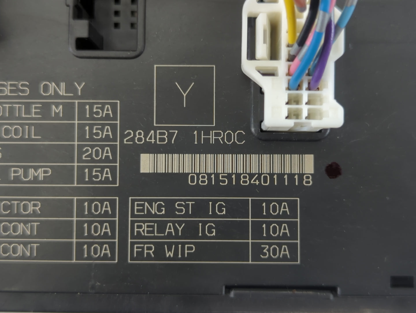 2013-2019 Nissan Versa Fusebox Fuse Box Panel Relay Module P/N:081331701491 284B7 1HR0C Fits OEM Used Auto Parts - Oemusedau