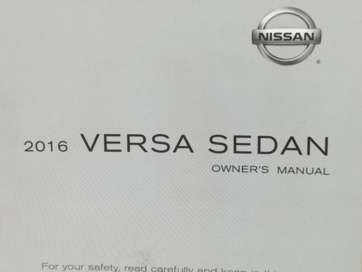 2016 Nissan Versa Owners Manual Book Guide P/N:OM16EM 0N17U1 OEM Used Auto Parts - Oemusedautoparts1.com