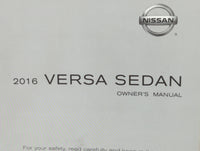 2016 Nissan Versa Owners Manual Book Guide P/N:OM16EM 0N17U1 OEM Used Auto Parts - Oemusedautoparts1.com