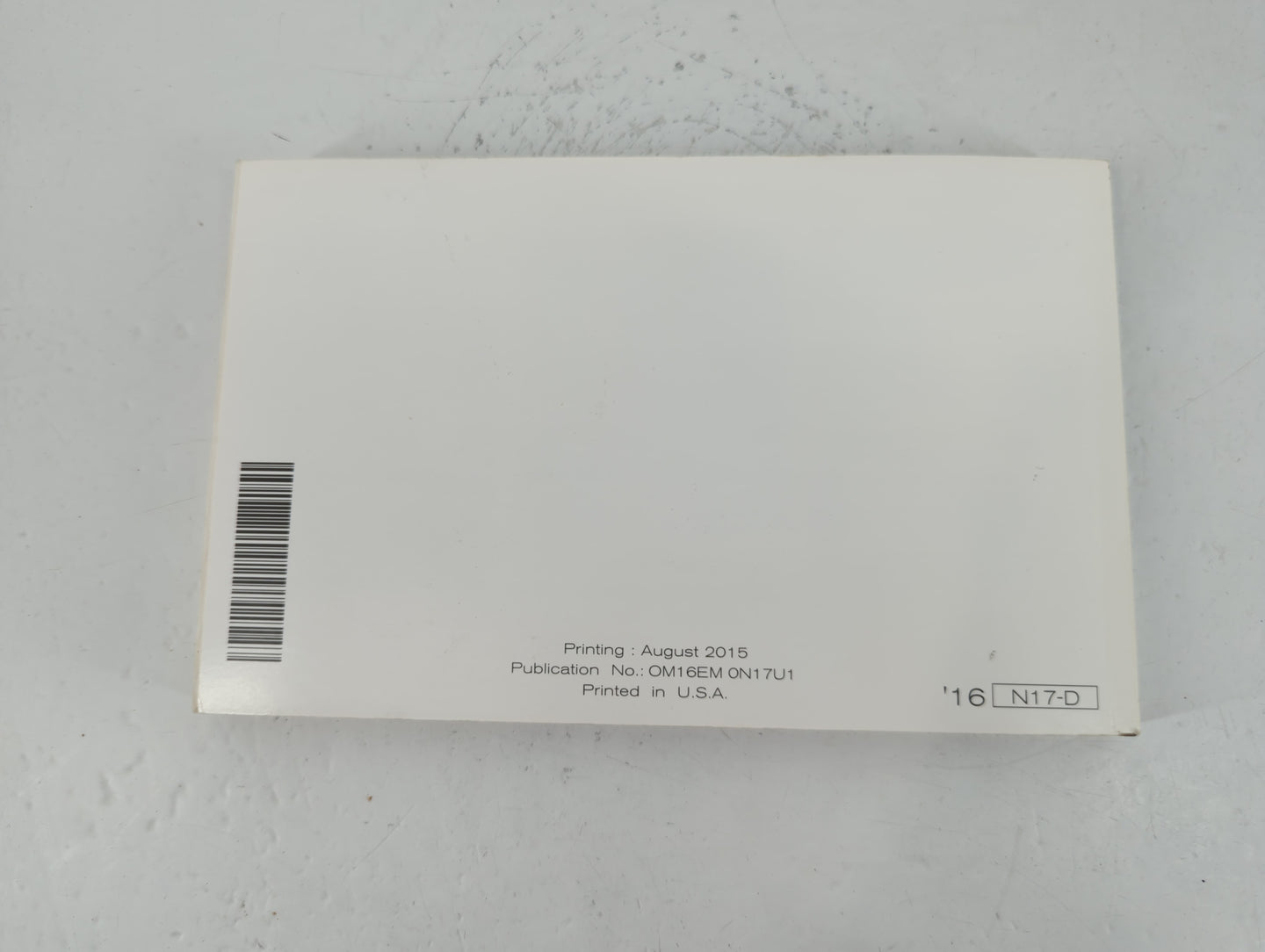 2016 Nissan Versa Owners Manual Book Guide P/N:OM16EM 0N17U1 OEM Used Auto Parts - Oemusedautoparts1.com