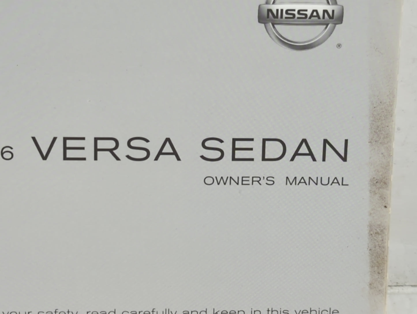 2016 Nissan Versa Owners Manual Book Guide P/N:OM16EA 0N17U0 OEM Used Auto Parts - Oemusedautoparts1.com