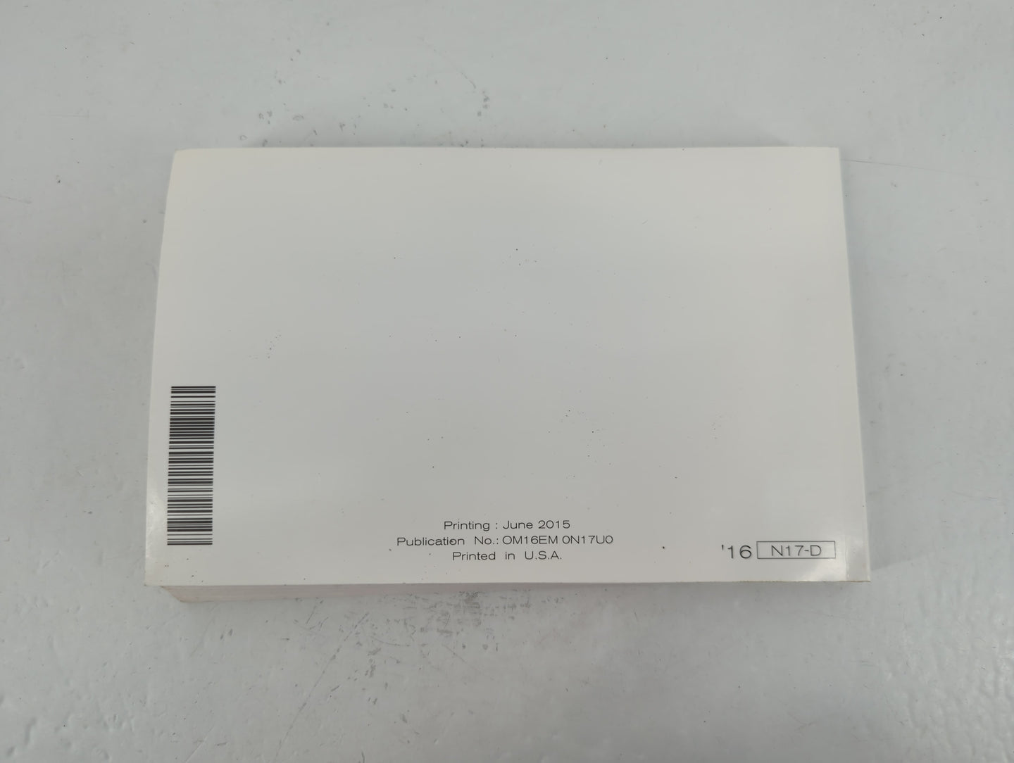 2016 Nissan Versa Owners Manual Book Guide P/N:OM16EA 0N17U0 OEM Used Auto Parts - Oemusedautoparts1.com