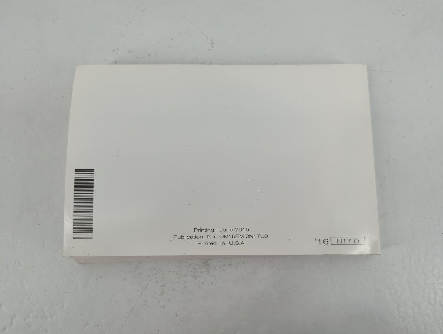 2016 Nissan Versa Owners Manual Book Guide P/N:OM16EA 0N17U0 OEM Used Auto Parts - Oemusedautoparts1.com