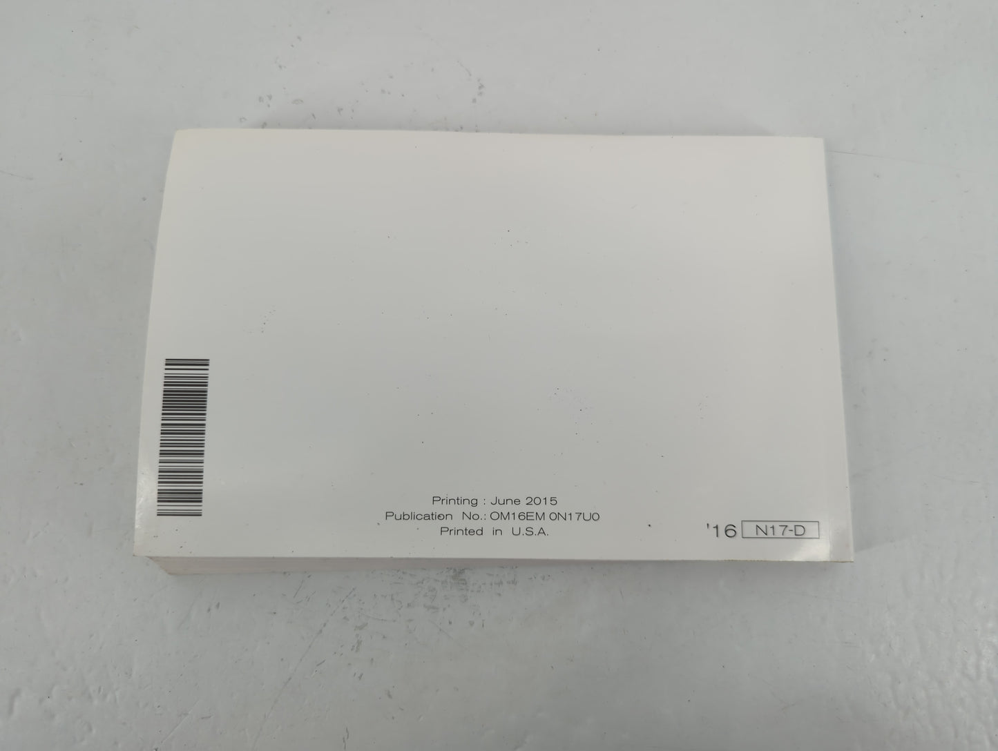 2016 Nissan Versa Owners Manual Book Guide P/N:OM16EA 0N17U0 OEM Used Auto Parts - Oemusedautoparts1.com