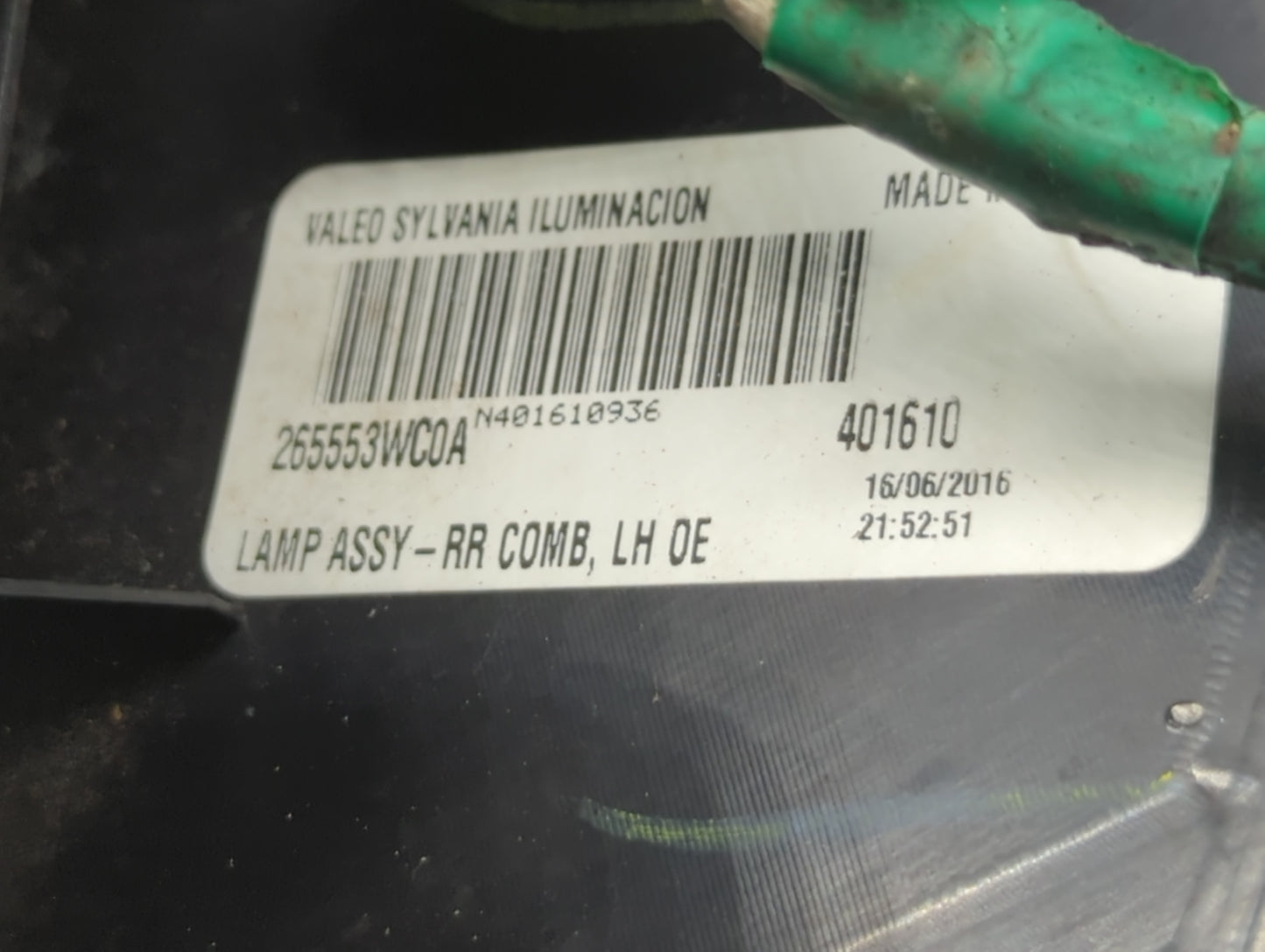 2014-2019 Nissan Versa Tail Light Assembly Driver Left OEM P/N:265553WC0A Fits Fits 2014 2015 2016 2017 2018 2019 OEM Used A