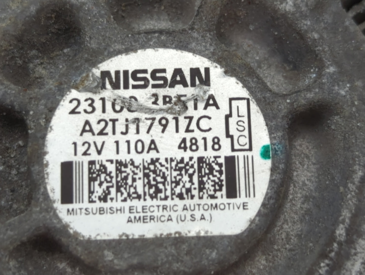 2012-2019 Nissan Versa Alternator Replacement Generator Charging Assembly Engine OEM P/N:A2TJ1791ZX 23100 3BE1A Fits OEM Use