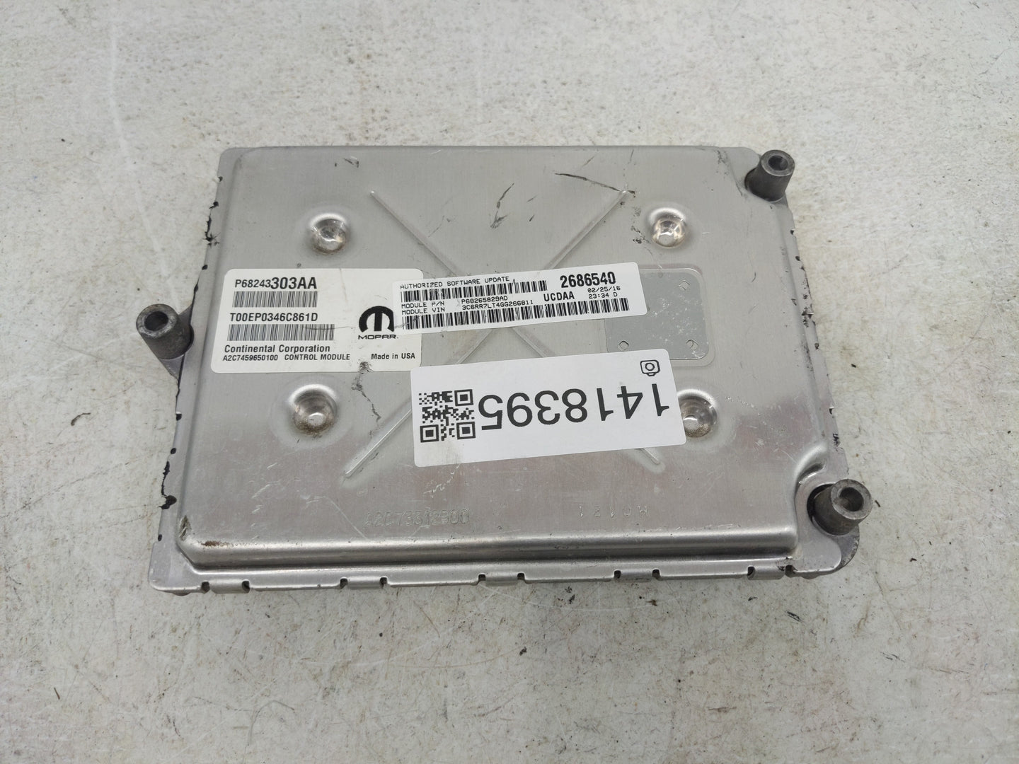 2016 Ram 1500 PCM Engine Control Computer ECU ECM PCU OEM P/N:P68243303AA P68265829AD, A2C7459650100, A2C73312900 Fits OEM U