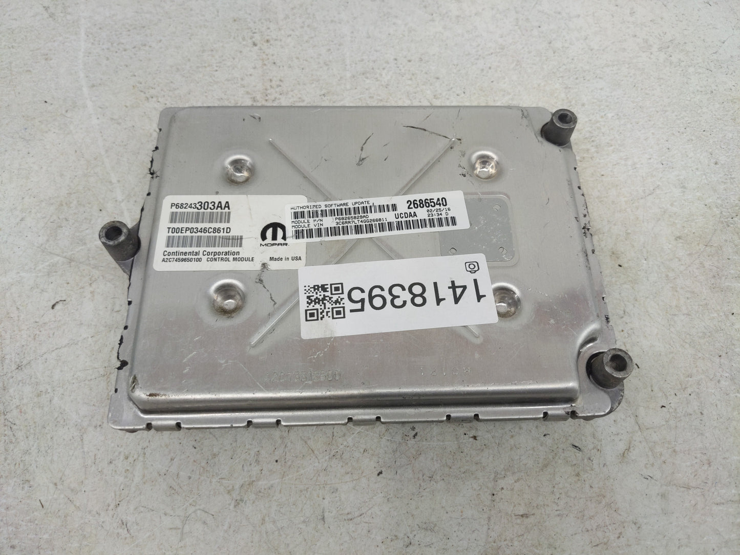 2016 Ram 1500 PCM Engine Control Computer ECU ECM PCU OEM P/N:P68243303AA P68265829AD, A2C7459650100, A2C73312900 Fits OEM U