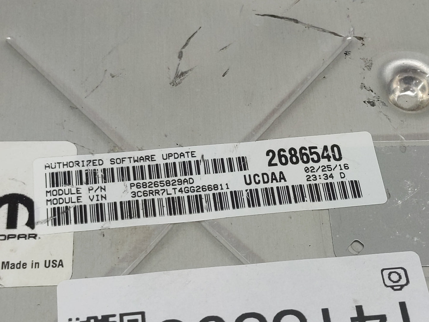 2016 Ram 1500 PCM Engine Control Computer ECU ECM PCU OEM P/N:P68243303AA P68265829AD, A2C7459650100, A2C73312900 Fits OEM U