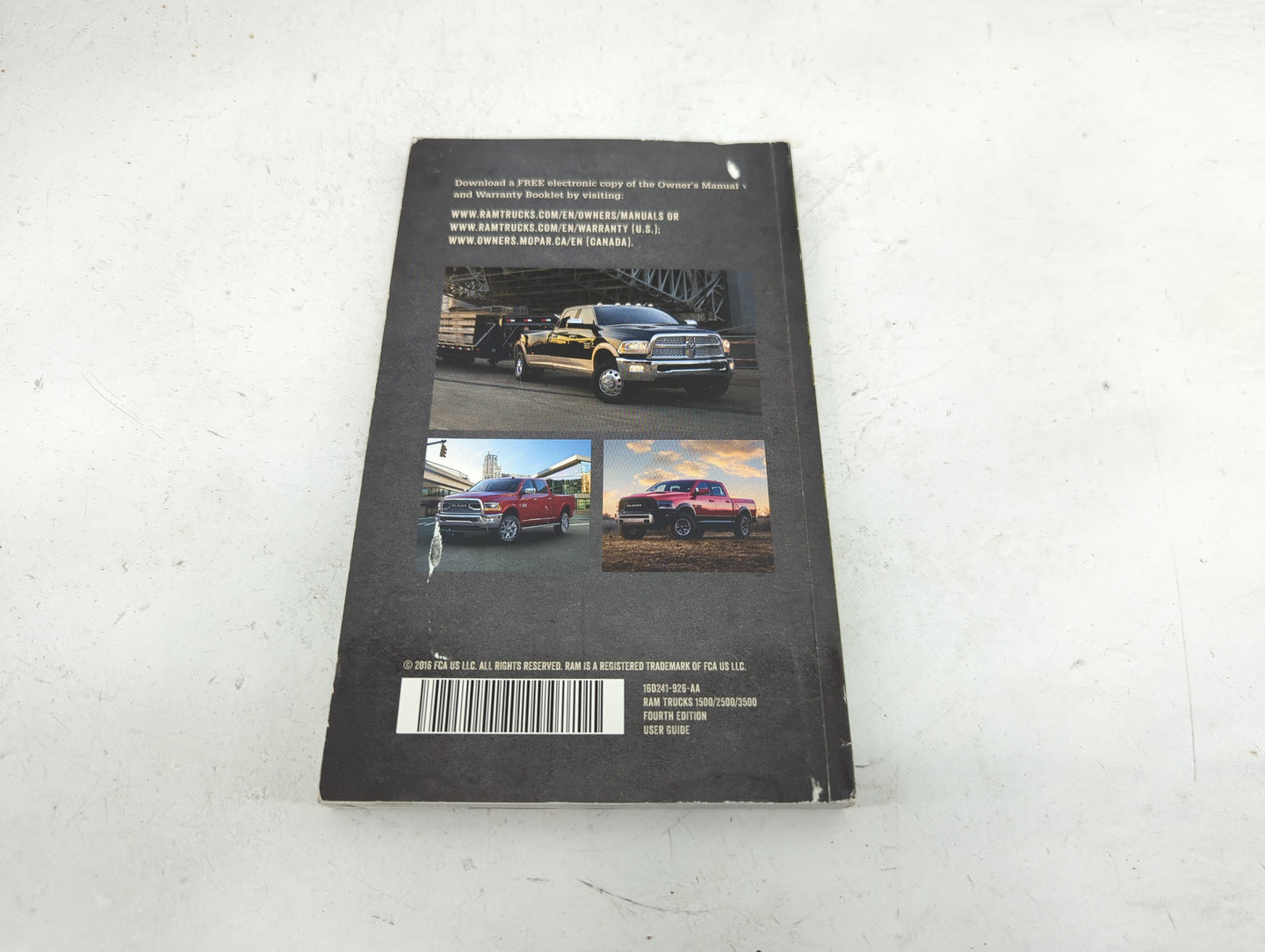 2016 Ram 1500 Owners Manual Book Guide P/N:16D241-926-AA OEM Used Auto Parts - Oemusedautoparts1.com