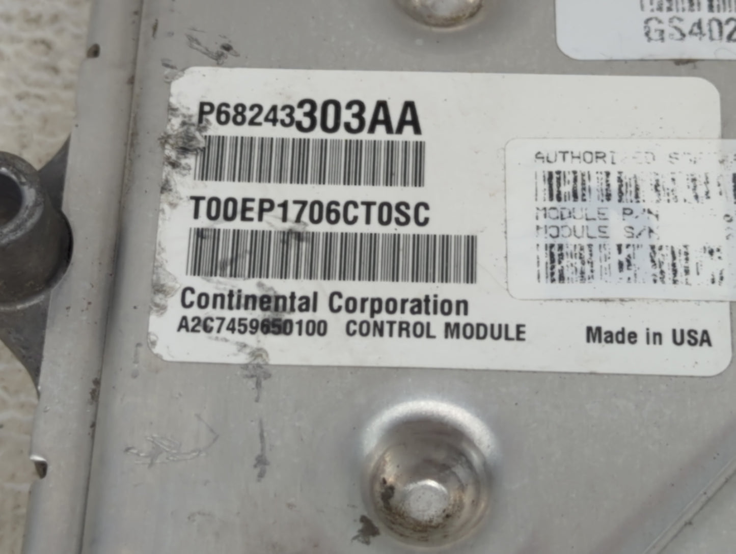 2016-2020 Ram 1500 PCM Engine Control Computer ECU ECM PCU OEM P/N:P68243303AA T00EP1706CT0SC Fits Fits 2016 2017 2018 2019 