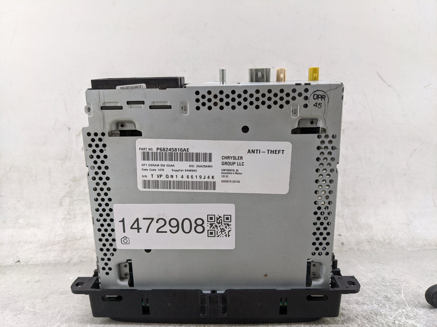 2015-2016 Ram 1500 Radio AM FM Cd Player Receiver Replacement P/N:P68245816AE Fits Fits 2015 2016 OEM Used Auto Parts - Oemu