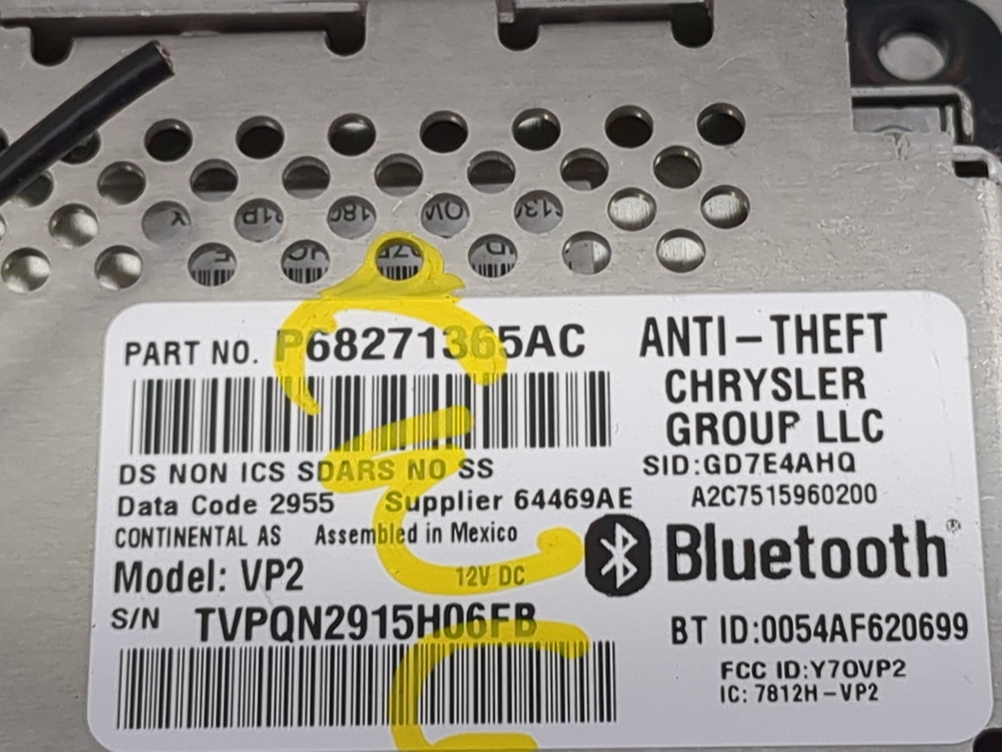 2016 Ram 1500 Radio AM FM Cd Player Receiver Replacement P/N:P68271365AC VP2, Y7OVP2, 7812H-VP2 Fits OEM Used Auto Parts - O