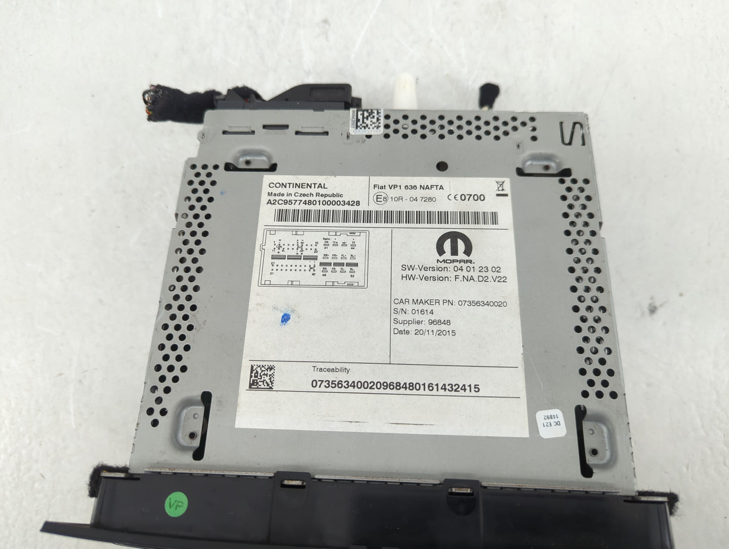 2015-2017 Ram Promaster City Radio AM FM Cd Player Receiver Replacement P/N:E810R047280 Fits Fits 2015 2016 2017 OEM Used Au