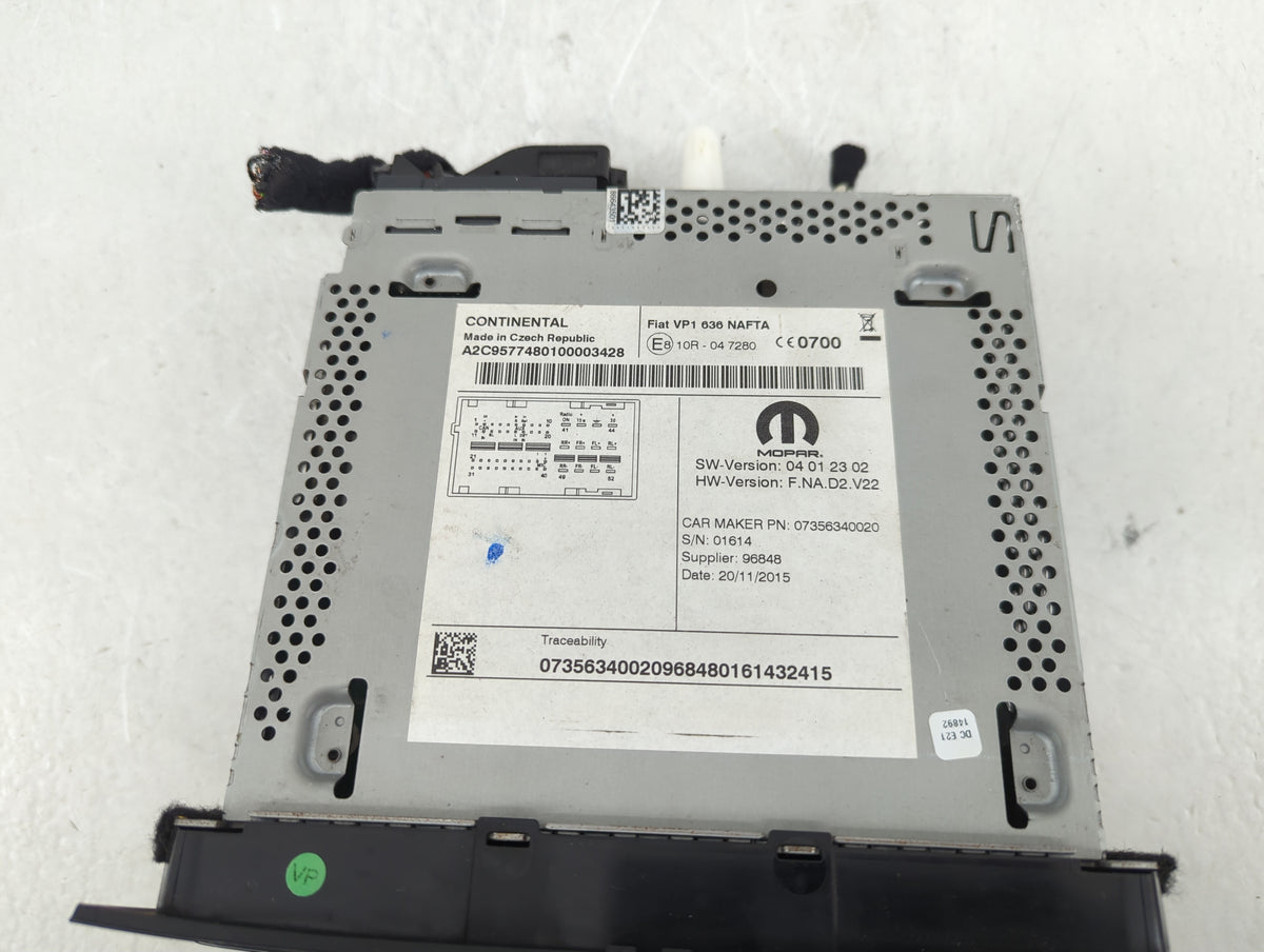 2015-2017 Ram Promaster City Radio AM FM Cd Player Receiver Replacement P/N:E810R047280 Fits Fits 2015 2016 2017 OEM Used Au