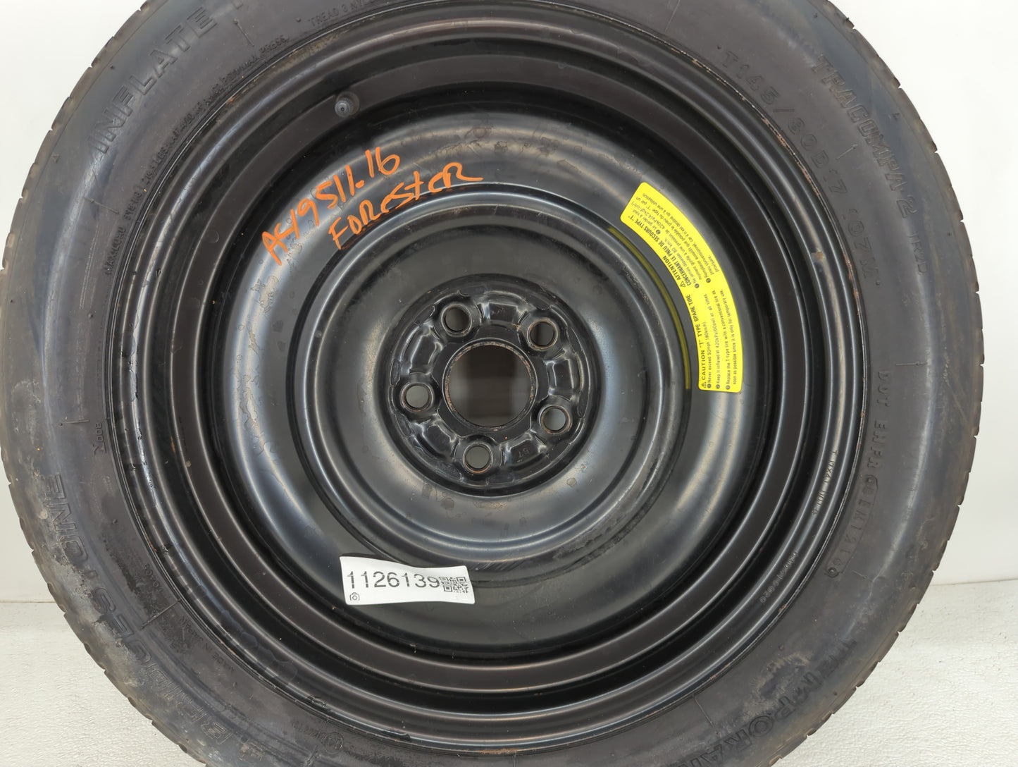 2014-2018 Subaru Forester Spare Donut Tire Wheel Rim Oem - Oemusedautoparts1.com