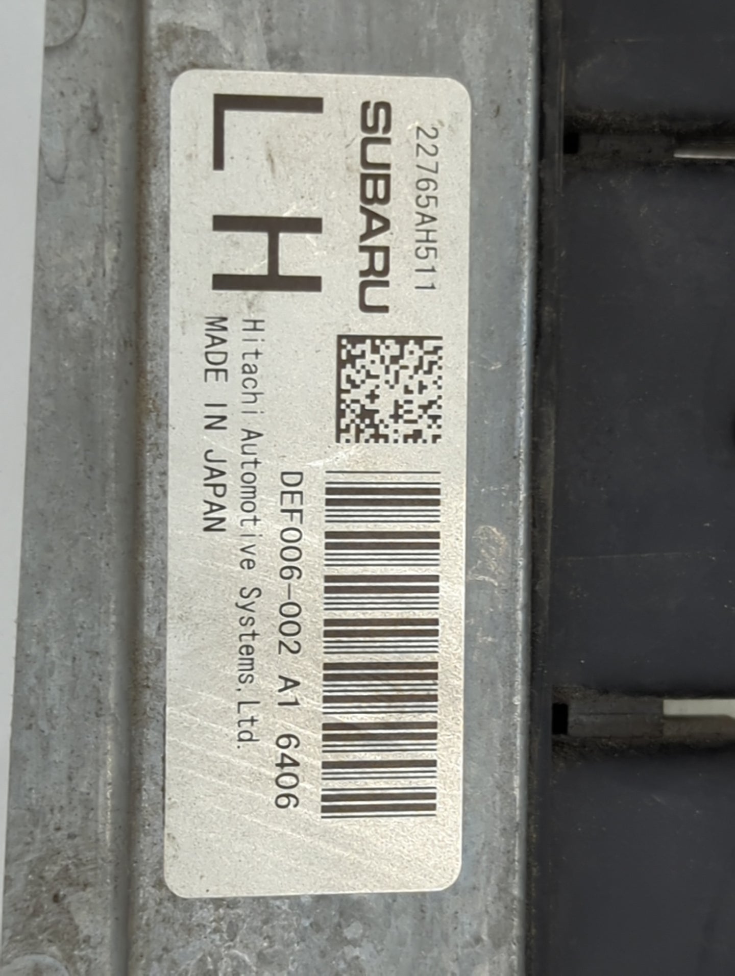 2016-2017 Subaru Forester PCM Engine Control Computer ECU ECM PCU OEM P/N:22765AH511 DEF006-002 Fits Fits 2016 2017 OEM Used