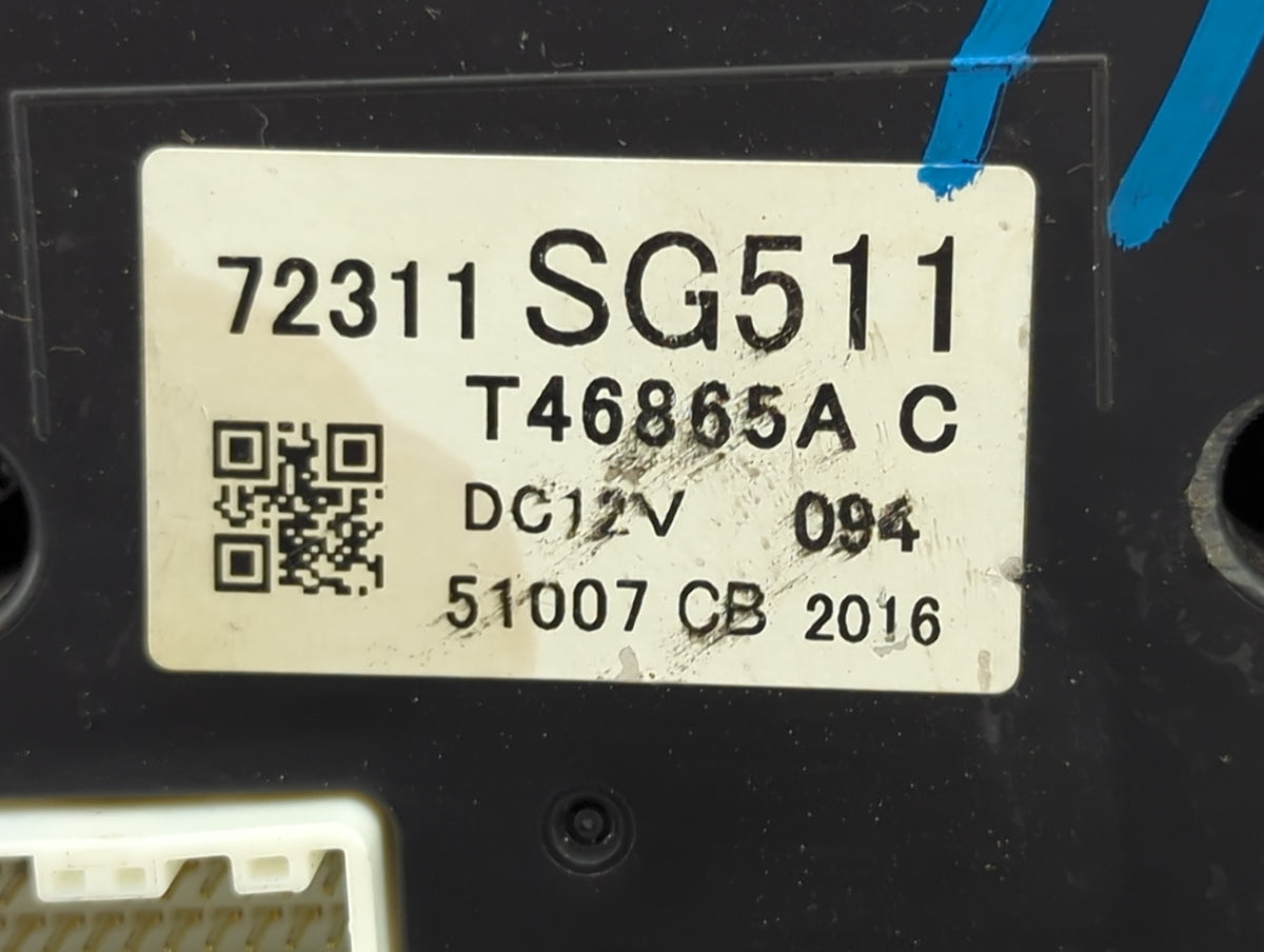 2016 Subaru Forester Climate Control Module Temperature AC/Heater Replacement P/N:72311 SG510 Fits OEM Used Auto Parts - Oem