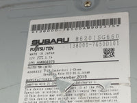 2016 Subaru Forester Radio AM FM Cd Player Receiver Replacement P/N:86201SG660 138000-7650D101 Fits OEM Used Auto Parts - Oe