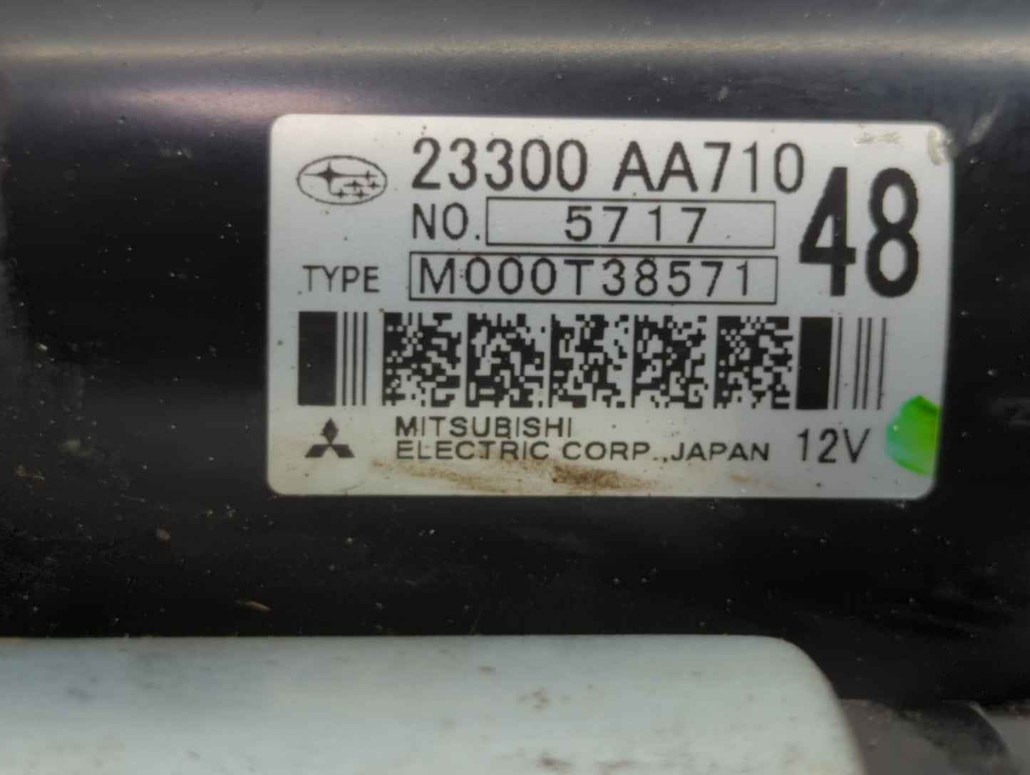 2014-2018 Subaru Forester Car Starter Motor Solenoid OEM P/N:M000T38571 23300 AA710 Fits OEM Used Auto Parts - Oemusedautopa