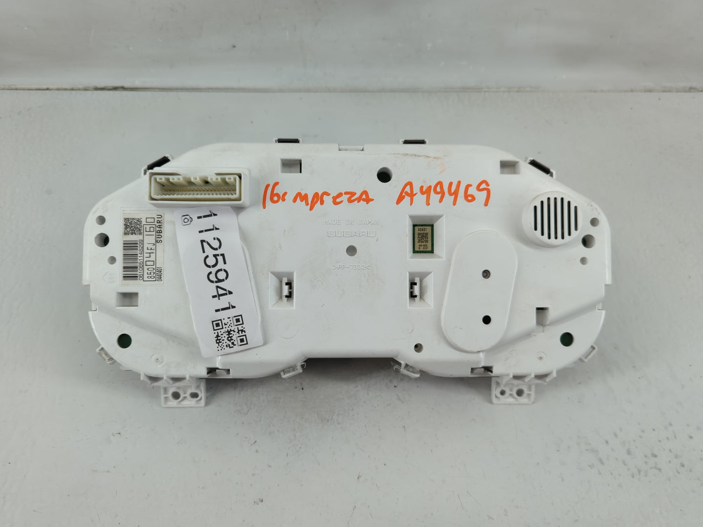 2016 Subaru Impreza Instrument Cluster Speedometer Gauges P/N:85004FJ160 Fits OEM Used Auto Parts - Oemusedautoparts1.com