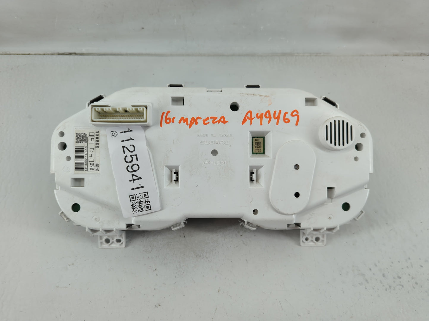 2016 Subaru Impreza Instrument Cluster Speedometer Gauges P/N:85004FJ160 Fits OEM Used Auto Parts - Oemusedautoparts1.com