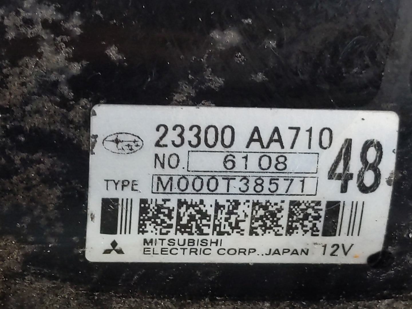 2012-2016 Subaru Impreza Car Starter Motor Solenoid OEM P/N:23300 AA710 Fits OEM Used Auto Parts - Oemusedautoparts1.com