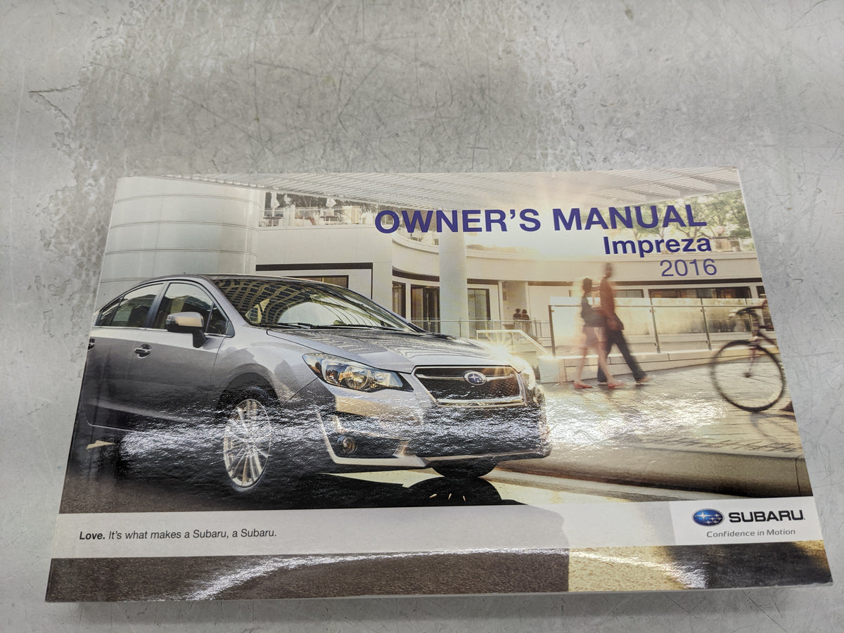 2016 Subaru Impreza Owners Manual Book Guide OEM Used Auto Parts - Oemusedautoparts1.com
