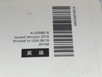 2016 Subaru Impreza Owners Manual Book Guide P/N:A1250BE-B MSA5M1601A OEM Used Auto Parts - Oemusedautoparts1.com