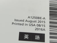 2016 Subaru Impreza Owners Manual Book Guide P/N:A1250BE-A MSA5M1601A OEM Used Auto Parts - Oemusedautoparts1.com