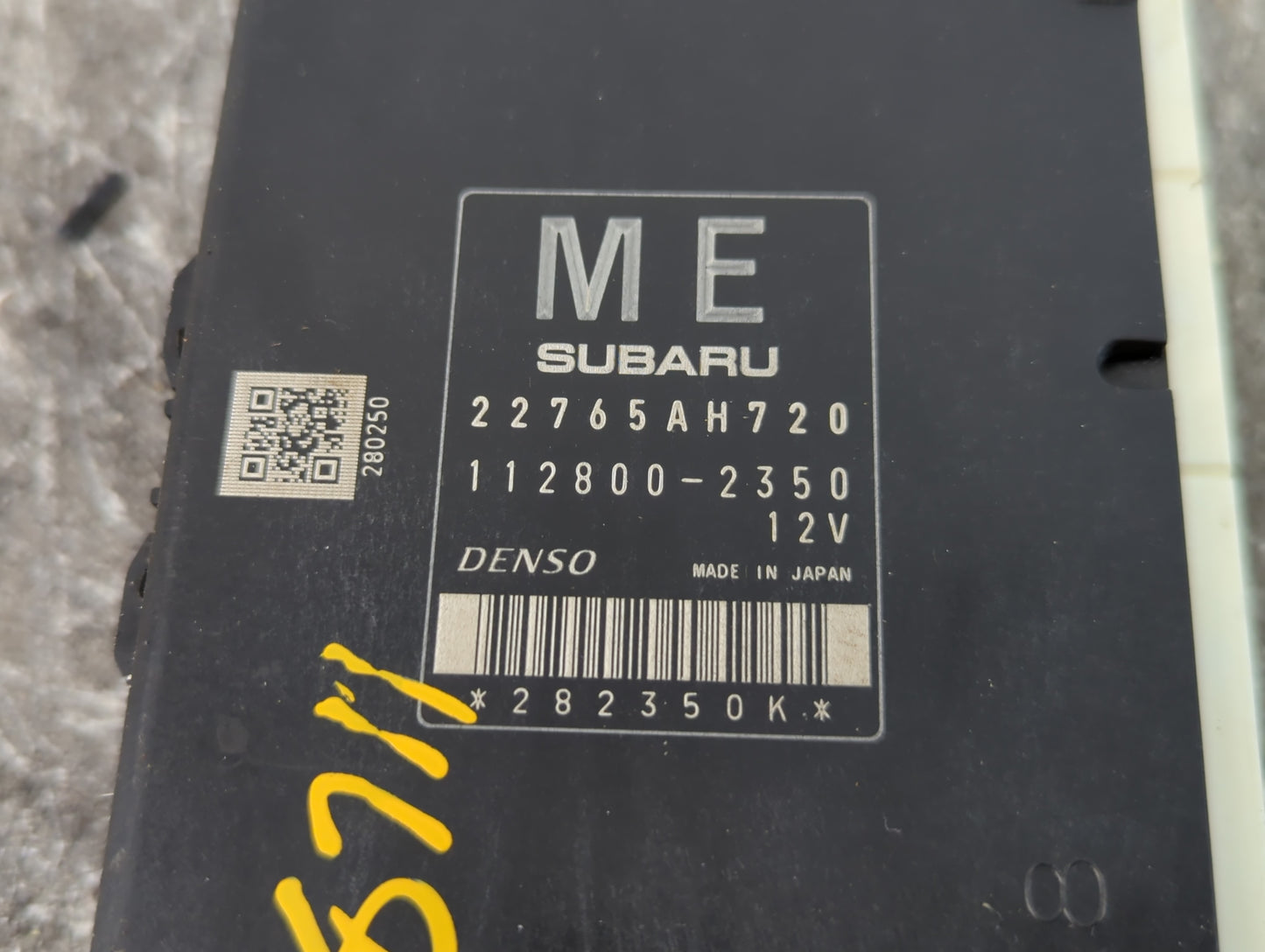 2016 Subaru Impreza PCM Engine Control Computer ECU ECM PCU OEM P/N:112800-2350 22765AH720 Fits OEM Used Auto Parts - Oemuse