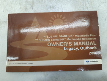 2016 Subaru Legacy Owners Manual Book Guide P/N:B2523BE-A MSA5M1611A, MSA5B1611A OEM Used Auto Parts - Oemusedautoparts1.com