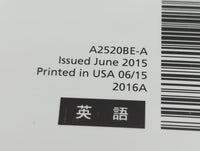 2016 Subaru Legacy Owners Manual Book Guide P/N:A2520BE-A MSA5M1603A, MSA5B1604A OEM Used Auto Parts - Oemusedautoparts1.com