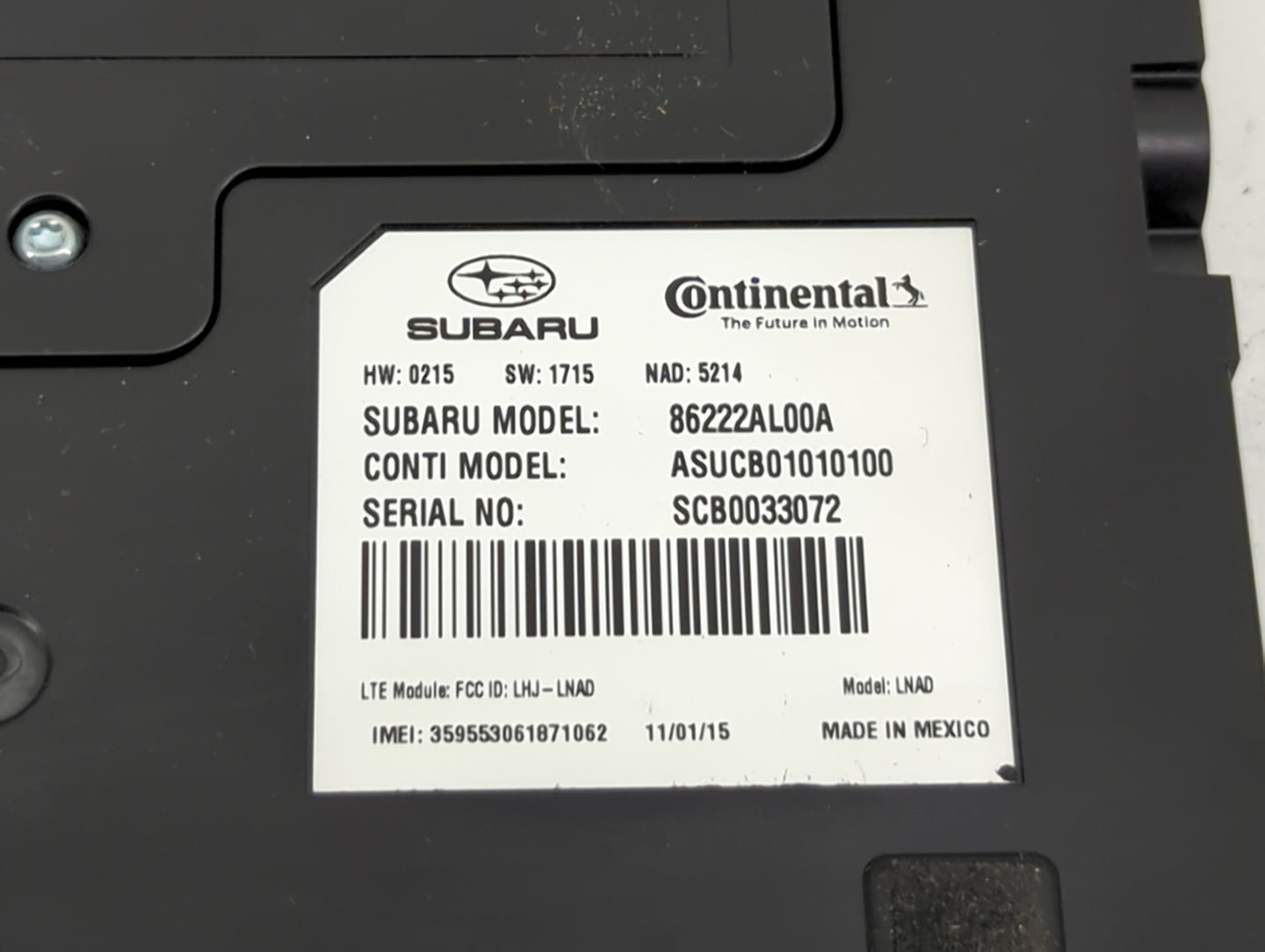 2016-2018 Subaru Legacy Telematics Control Module 1463446 - Oemusedautoparts1.com